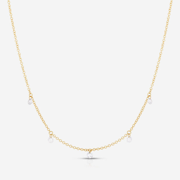 Buy Dainty Diamond Necklace, Floating Diamond Solitaire Necklace,  Minimalist Jewelry,brilliant Cut Diamond Simulant Necklace,bridesmaid  Necklace Online in India - Etsy
